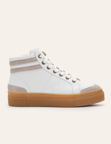 Amber Knöchelhohe Turnschuhe-Weiß, Leder