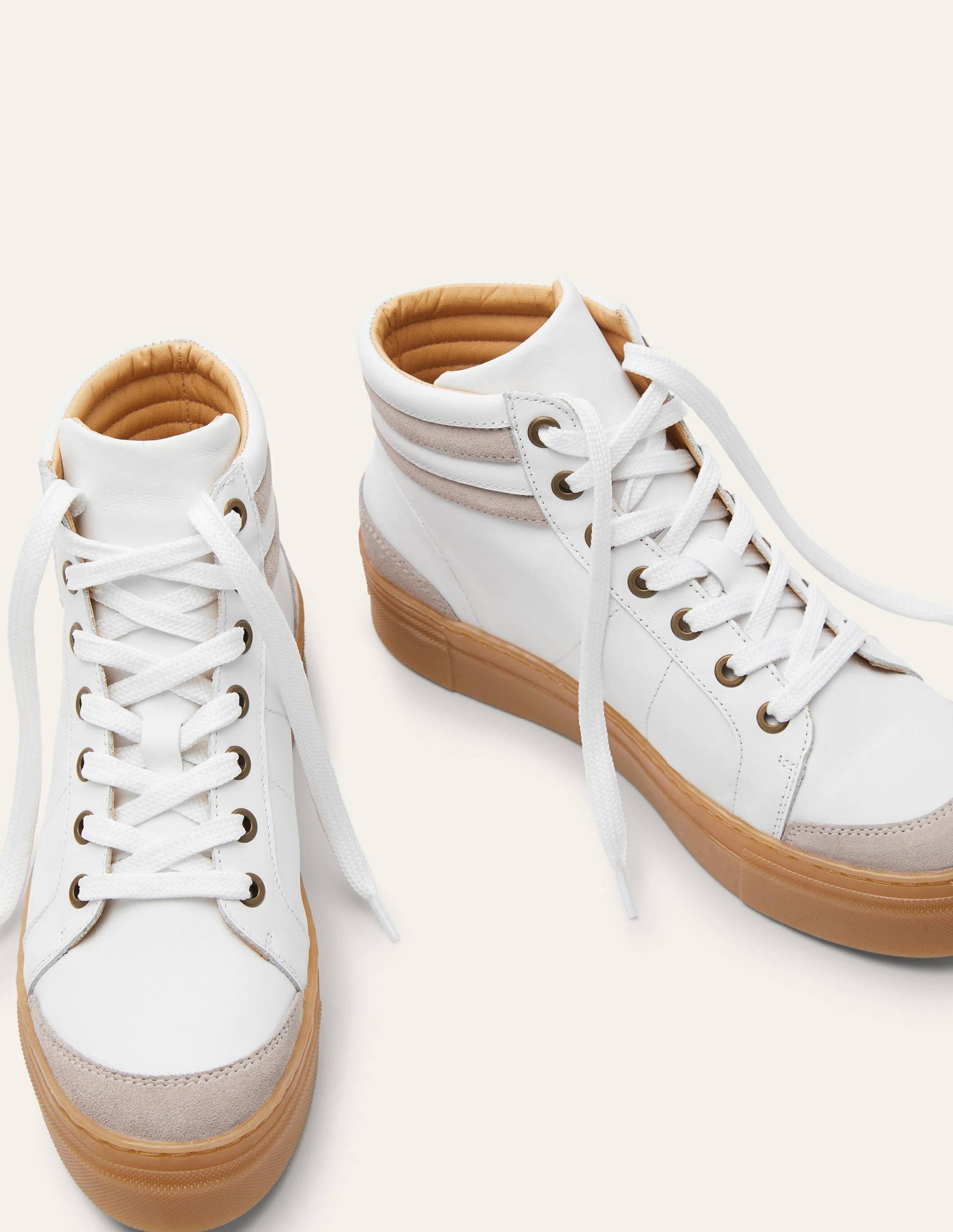 Amber Knöchelhohe Turnschuhe-Weiß, Leder-1