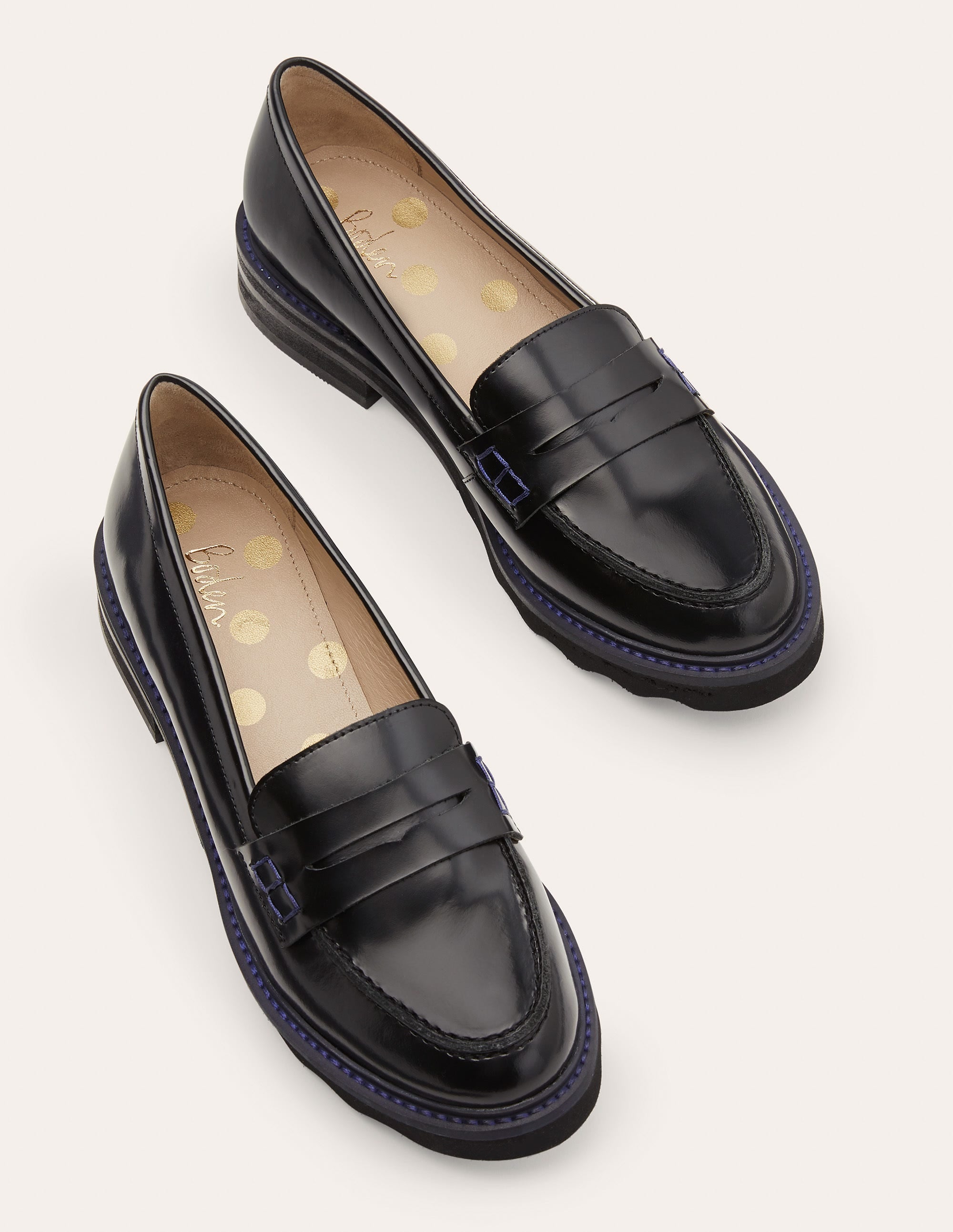 Mocassins épais-Noir/bleu marine - Image 1