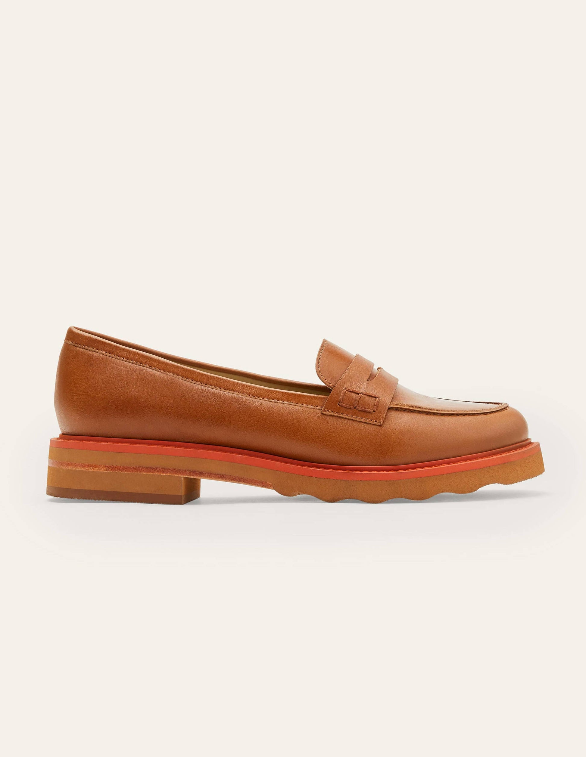 Mocassins épais-Fauve/rouge cerise-2