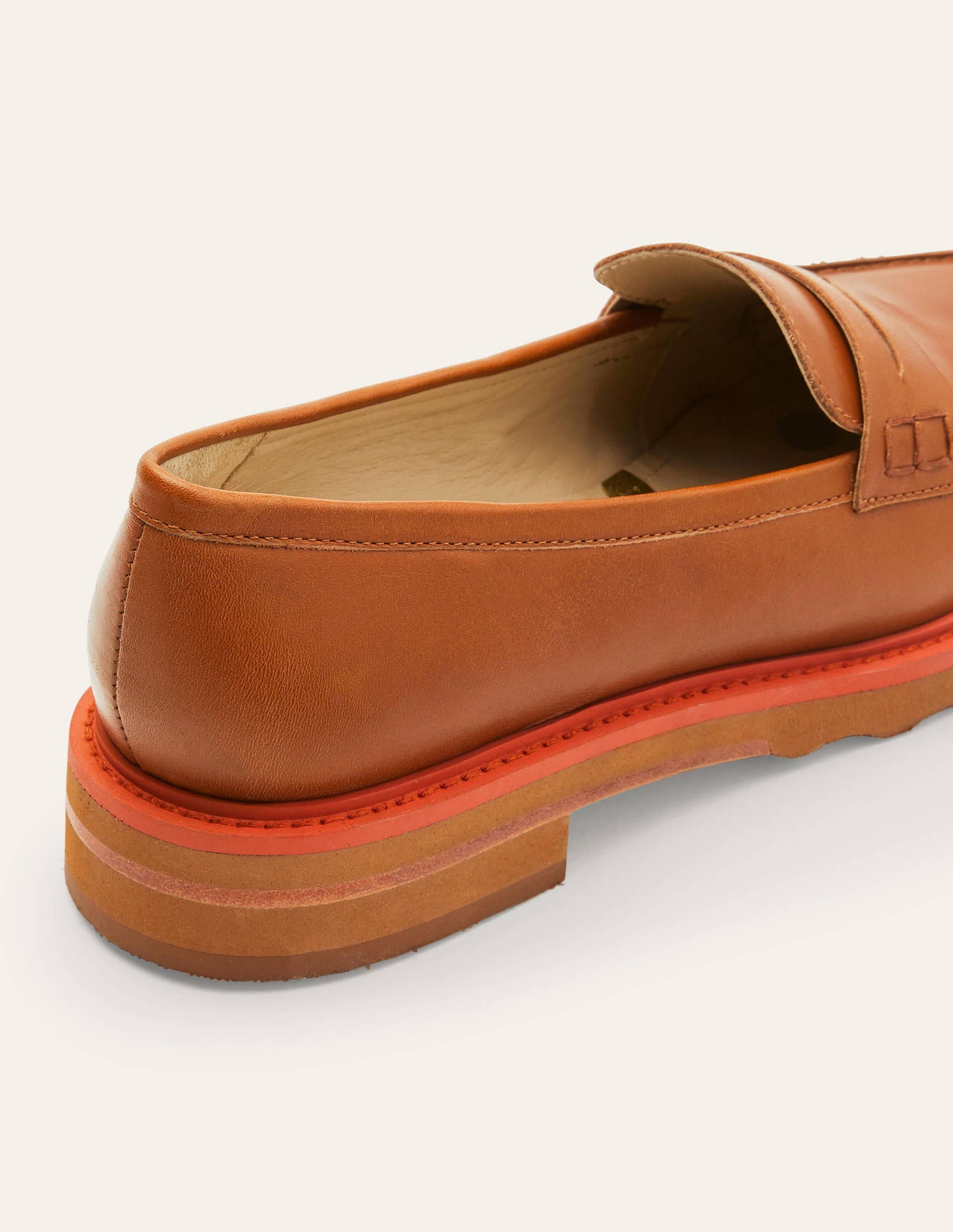 Mocassins épais-Fauve/rouge cerise-3
