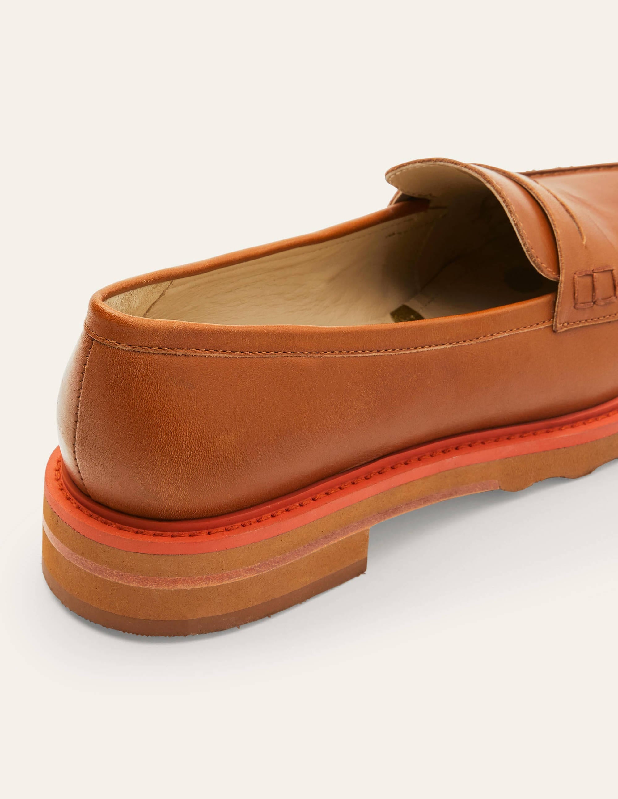 Mocassins épais-Fauve/rouge cerise - Image 3