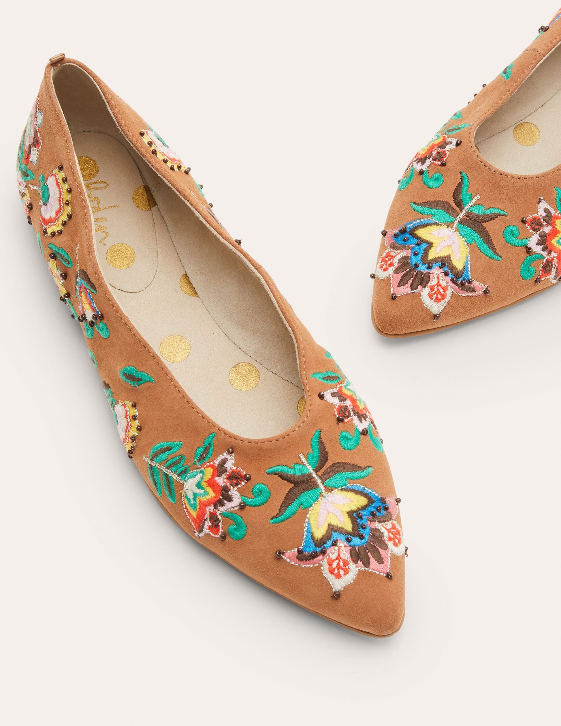 Catriona Ballerinas-Hellbraun, Stickerei-2