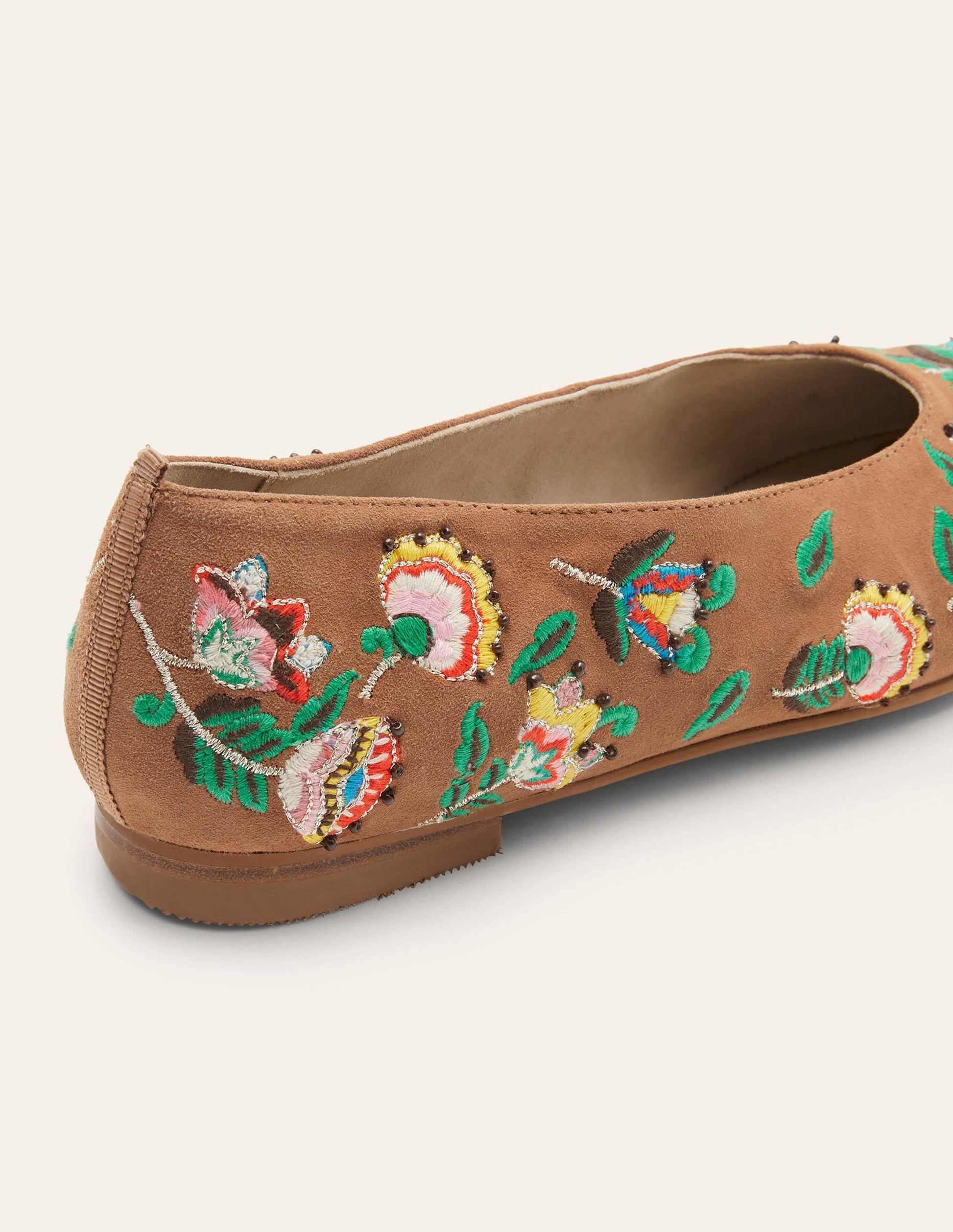 Catriona Ballerinas-Hellbraun, Stickerei-4