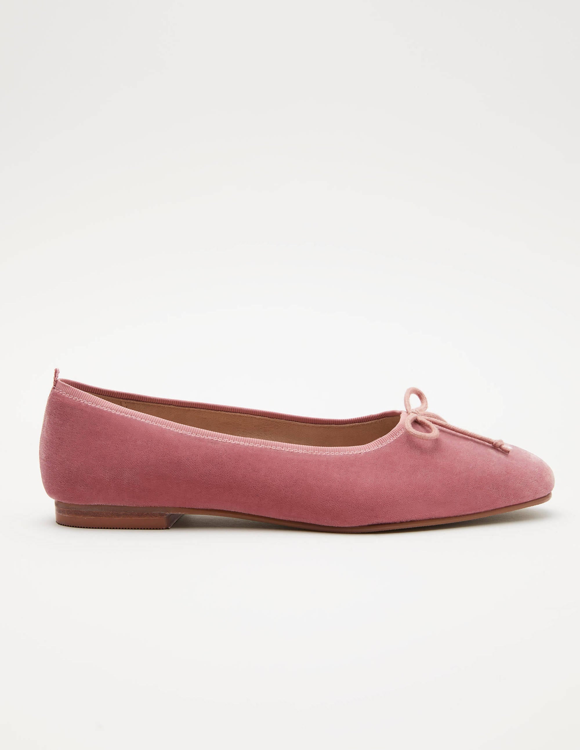 Ballerines couvrantes-Velours rose poudré - Image 1