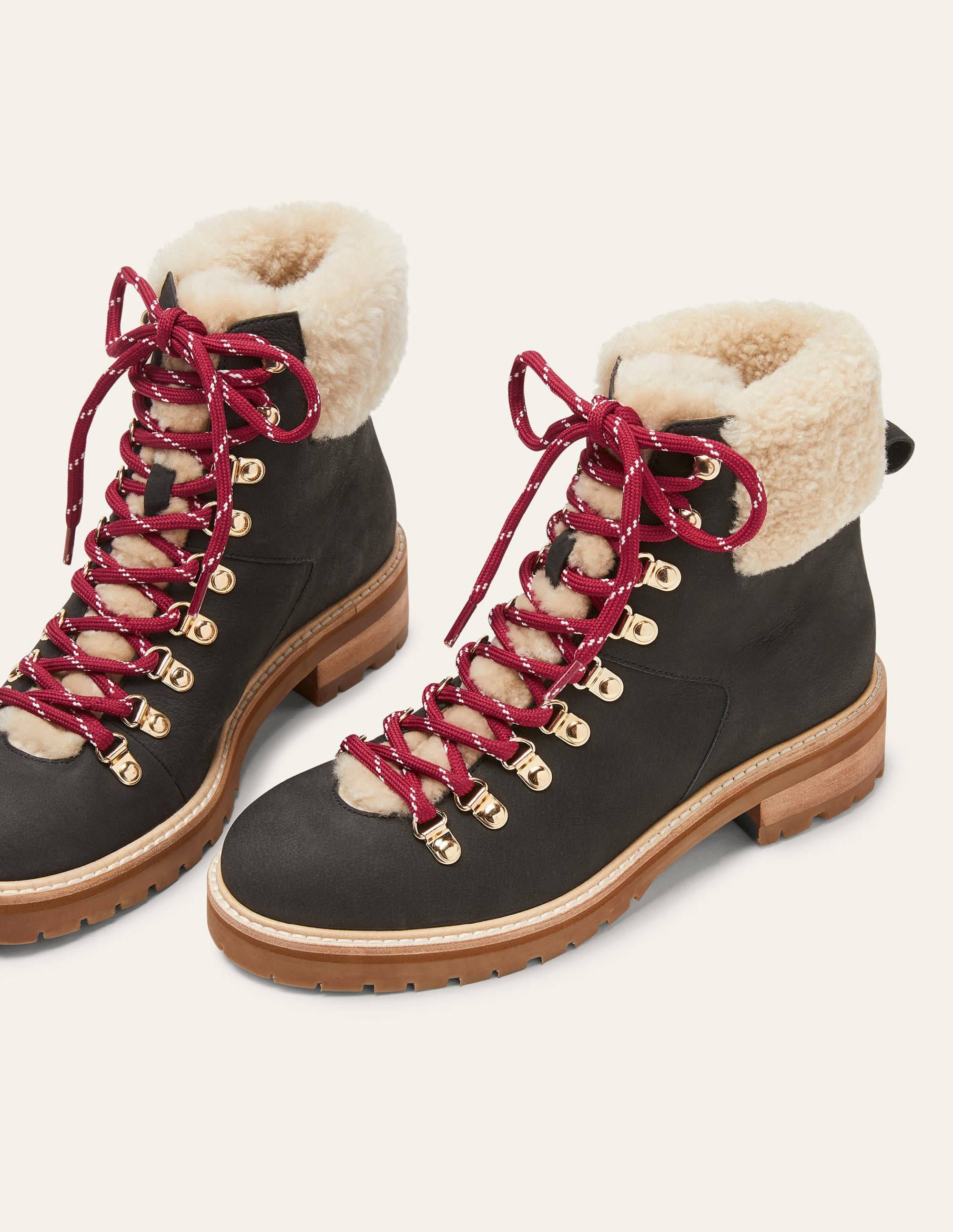Bottines de randonnée à lacets-Noir - Image 1