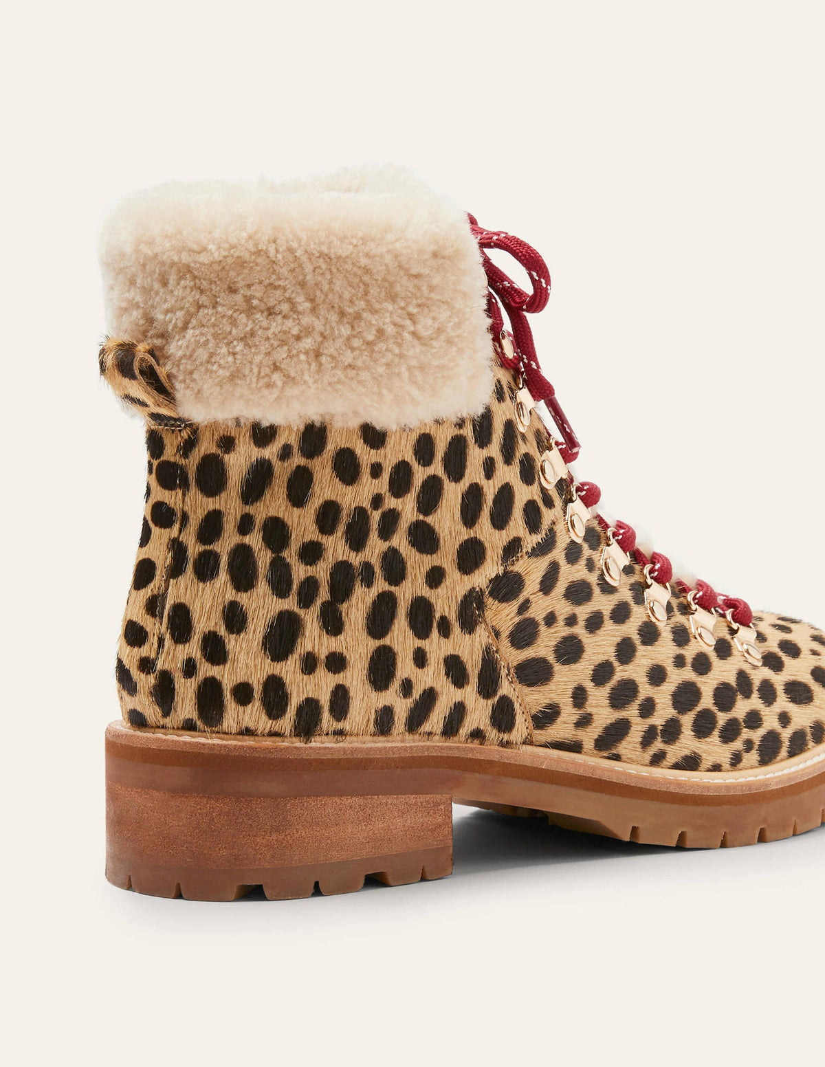 Wanderstiefel zum Schnüren-Hellbraun, Leopardenmuster-5