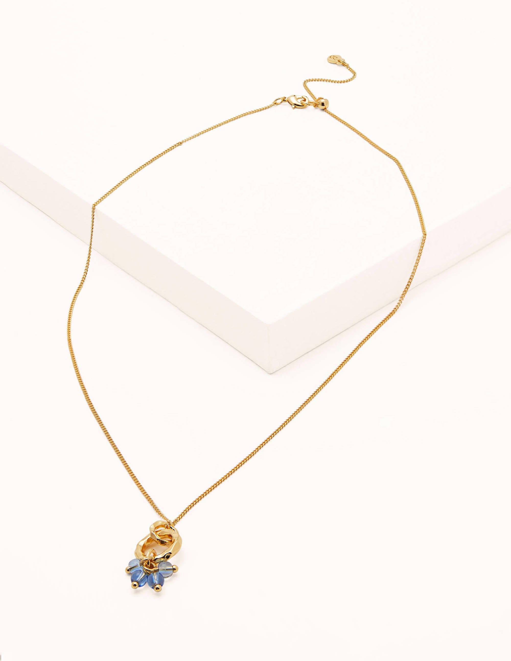 Pendentif martelé à perles-Bleu - Image 1