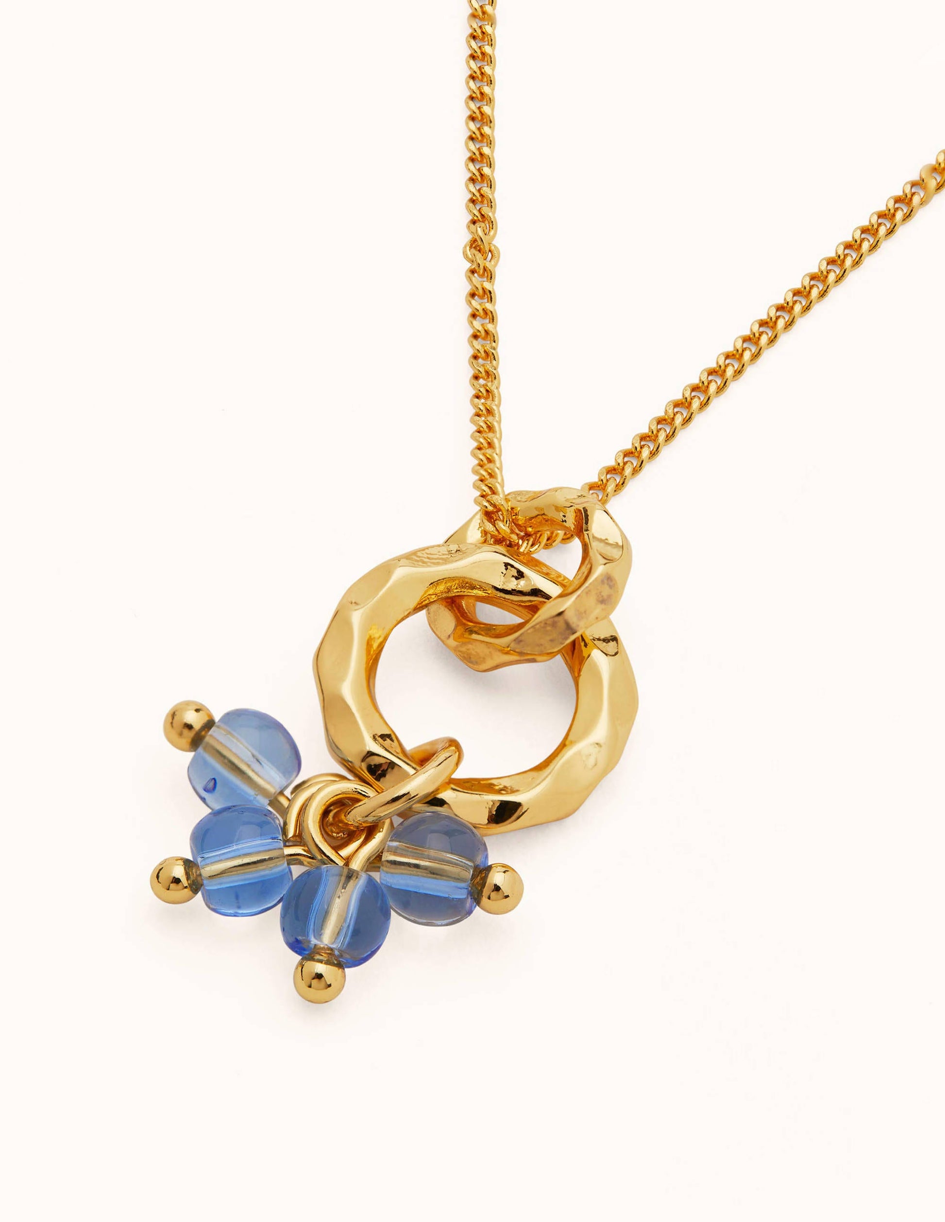 Pendentif martelé à perles-Bleu-2