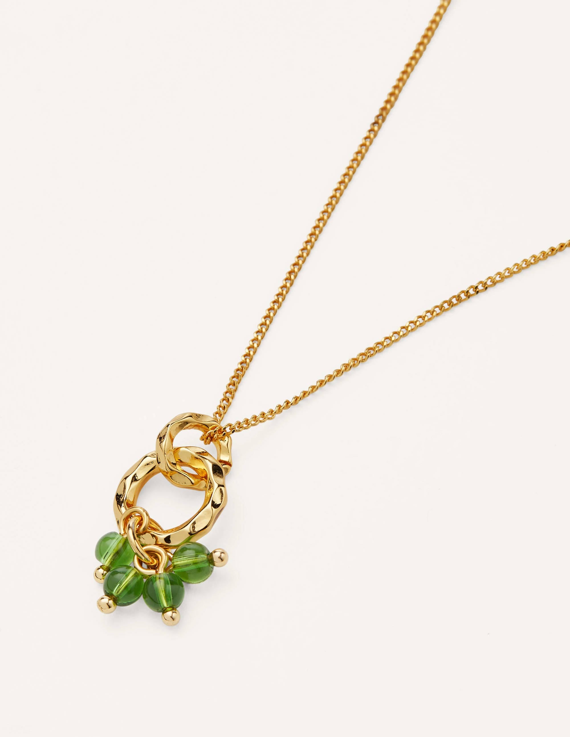 Pendentif martelé à perles-Vert - Image 2