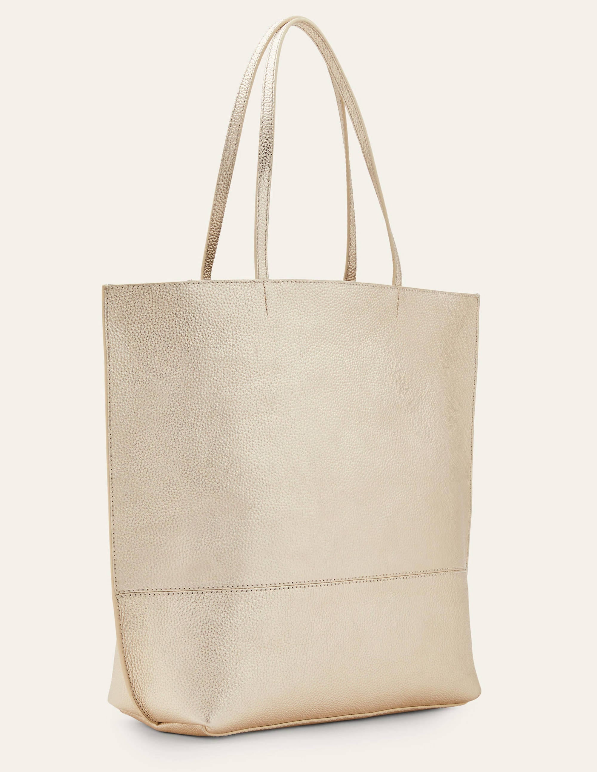Sac cabas en cuir-Doré clair - Image 3