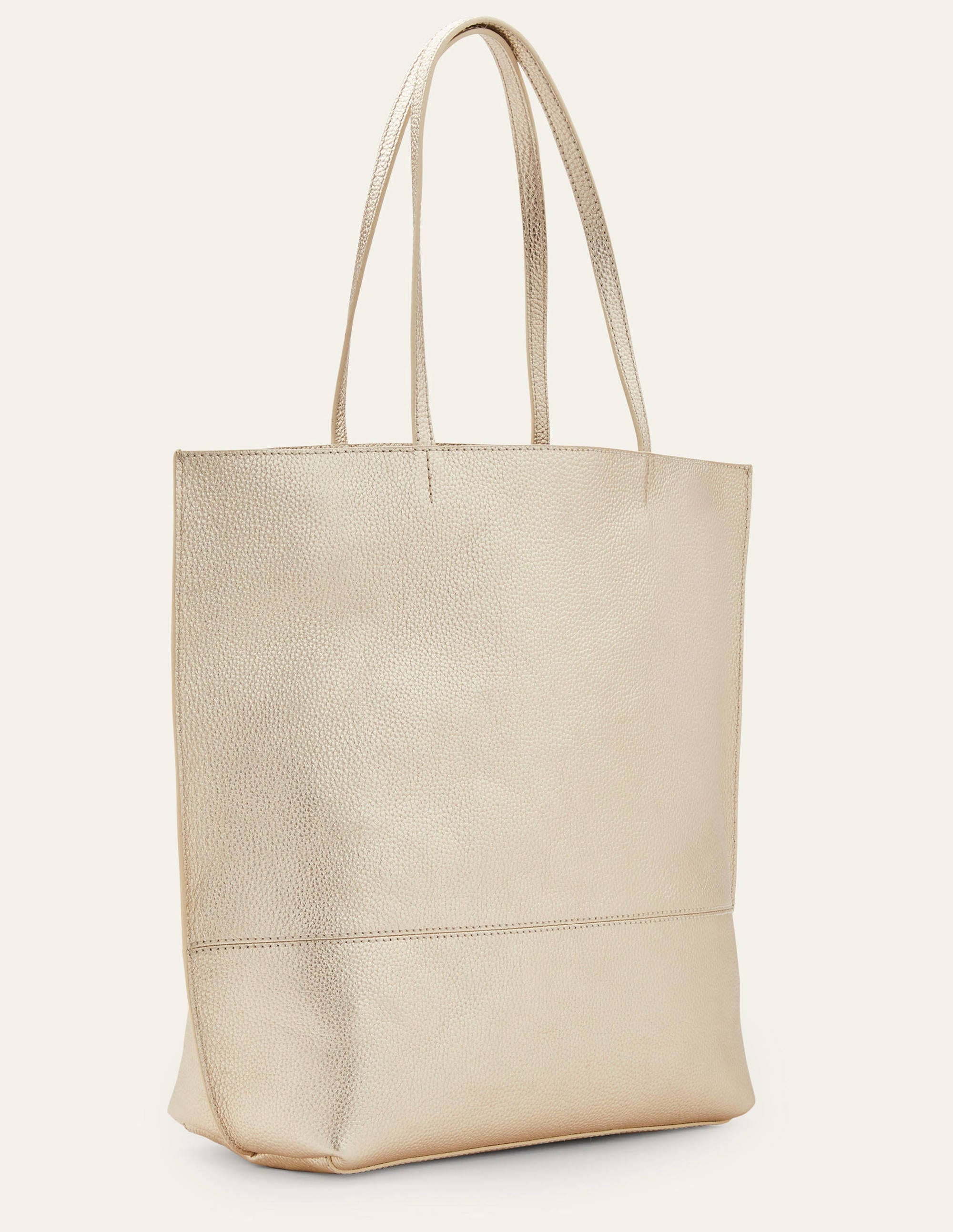 Sac cabas en cuir-Doré clair - Image 4
