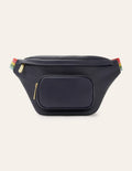 Sac banane en cuir-Bleu marine