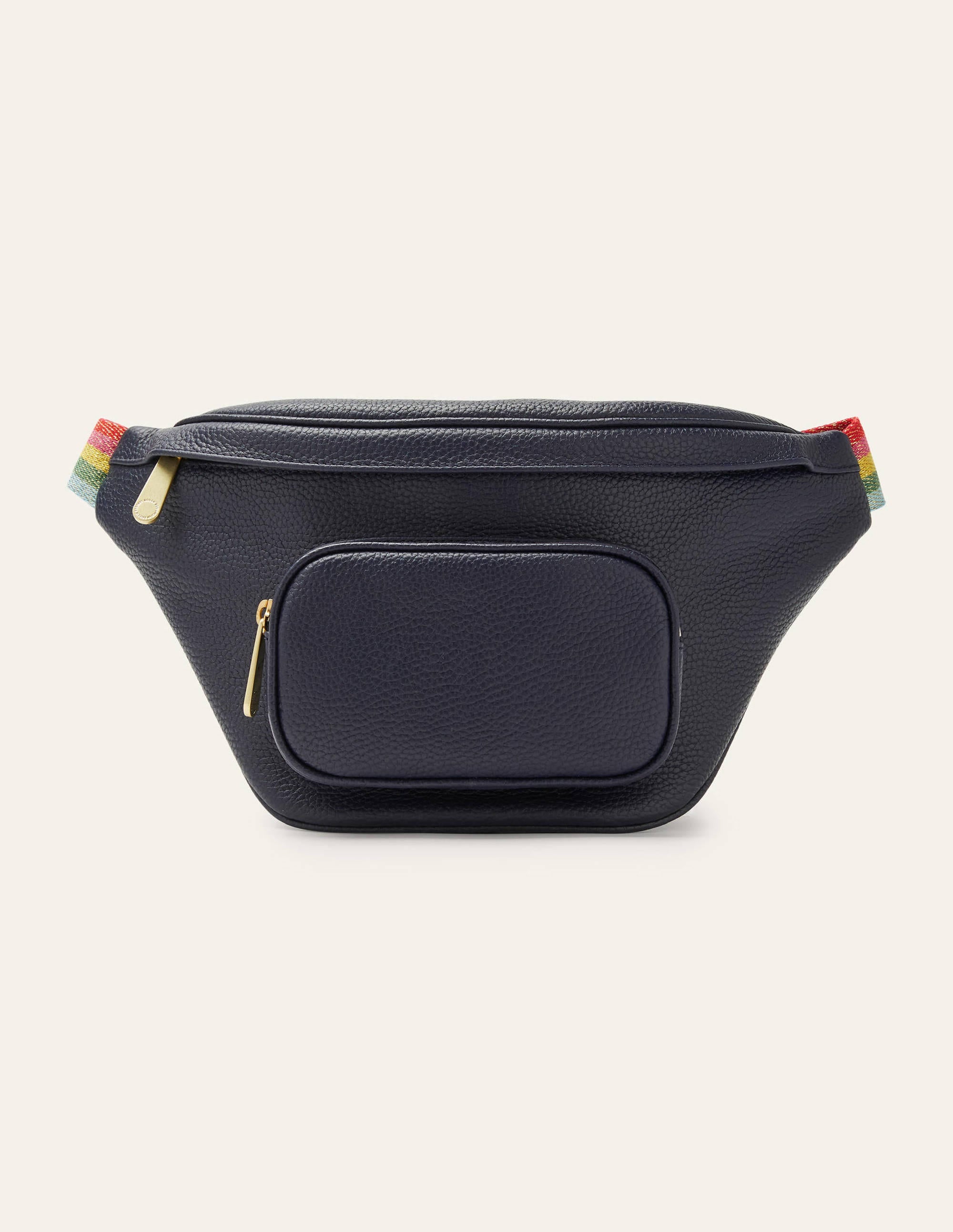 Sac banane en cuir-Bleu marine - Image 1