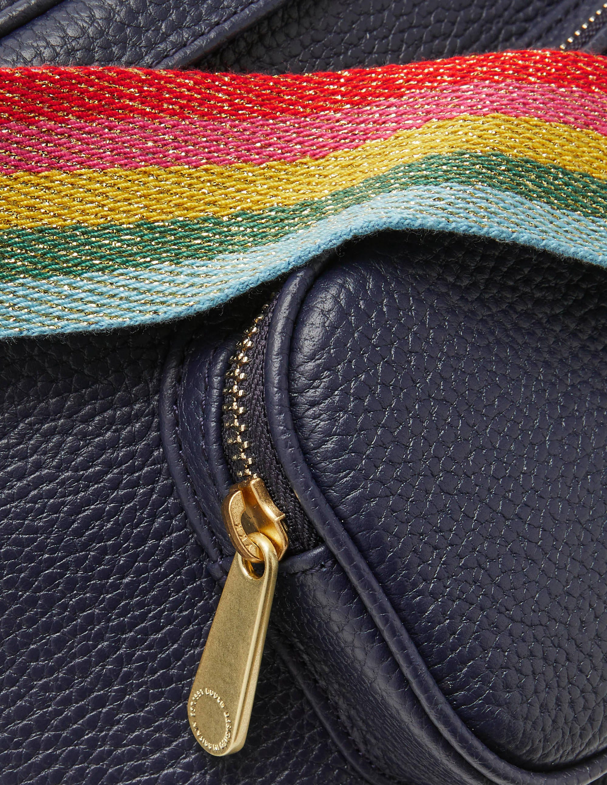 Sac banane en cuir-Bleu marine - Image 3