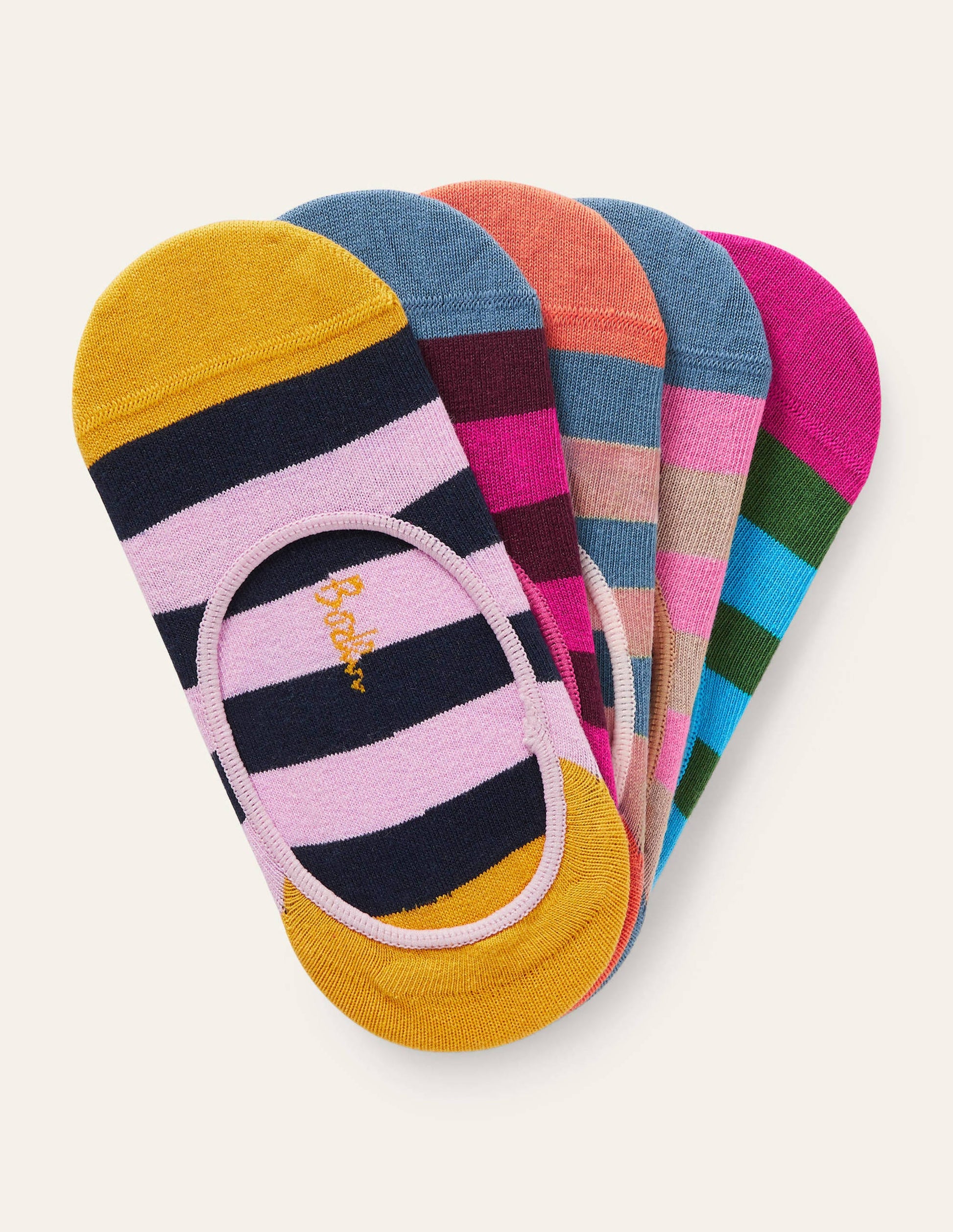 5 paires de chaussettes invisibles-Rayé-1