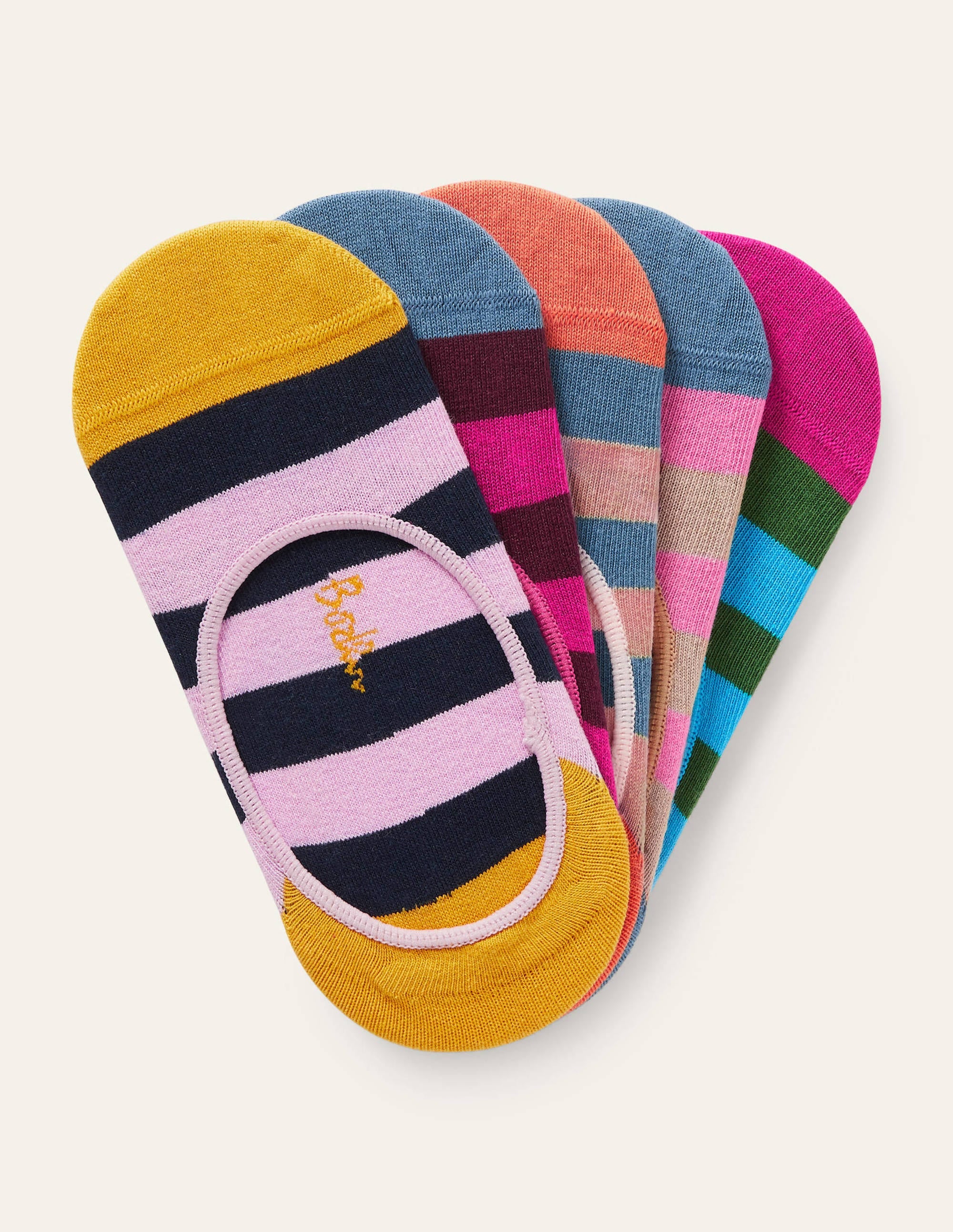 5 paires de chaussettes invisibles-Rayé - Image 1