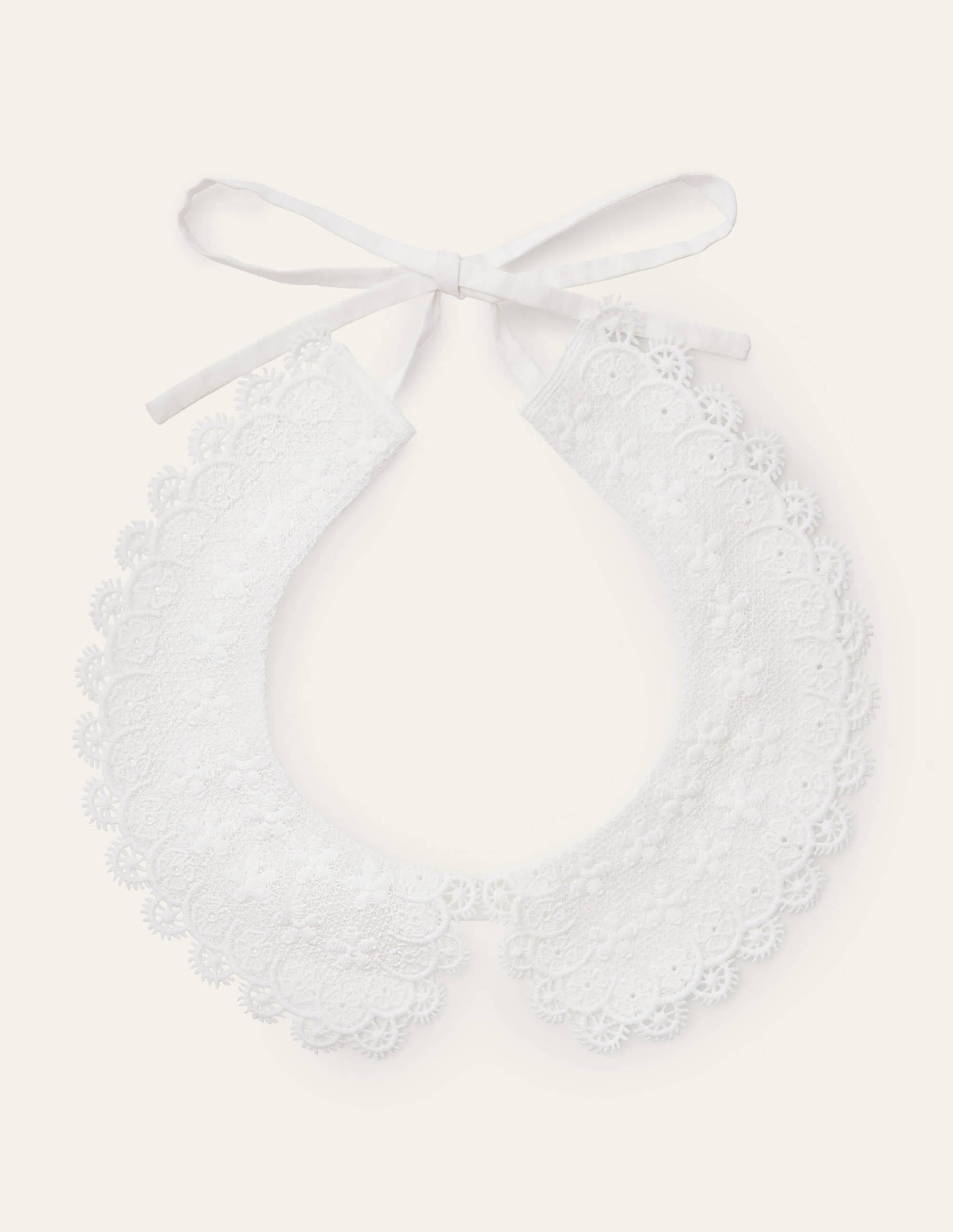 Col en dentelle amovible-Blanc - Image 1