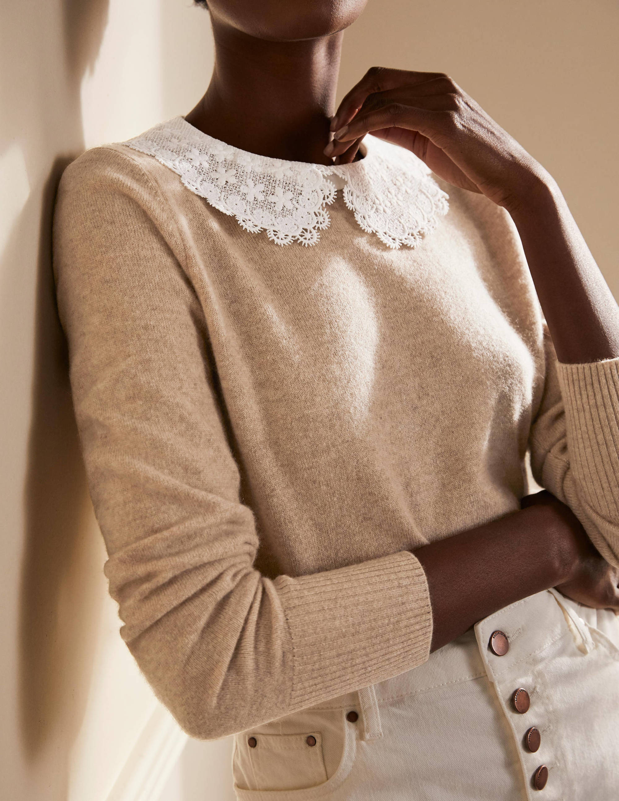 Col en dentelle amovible-Blanc - Image 3
