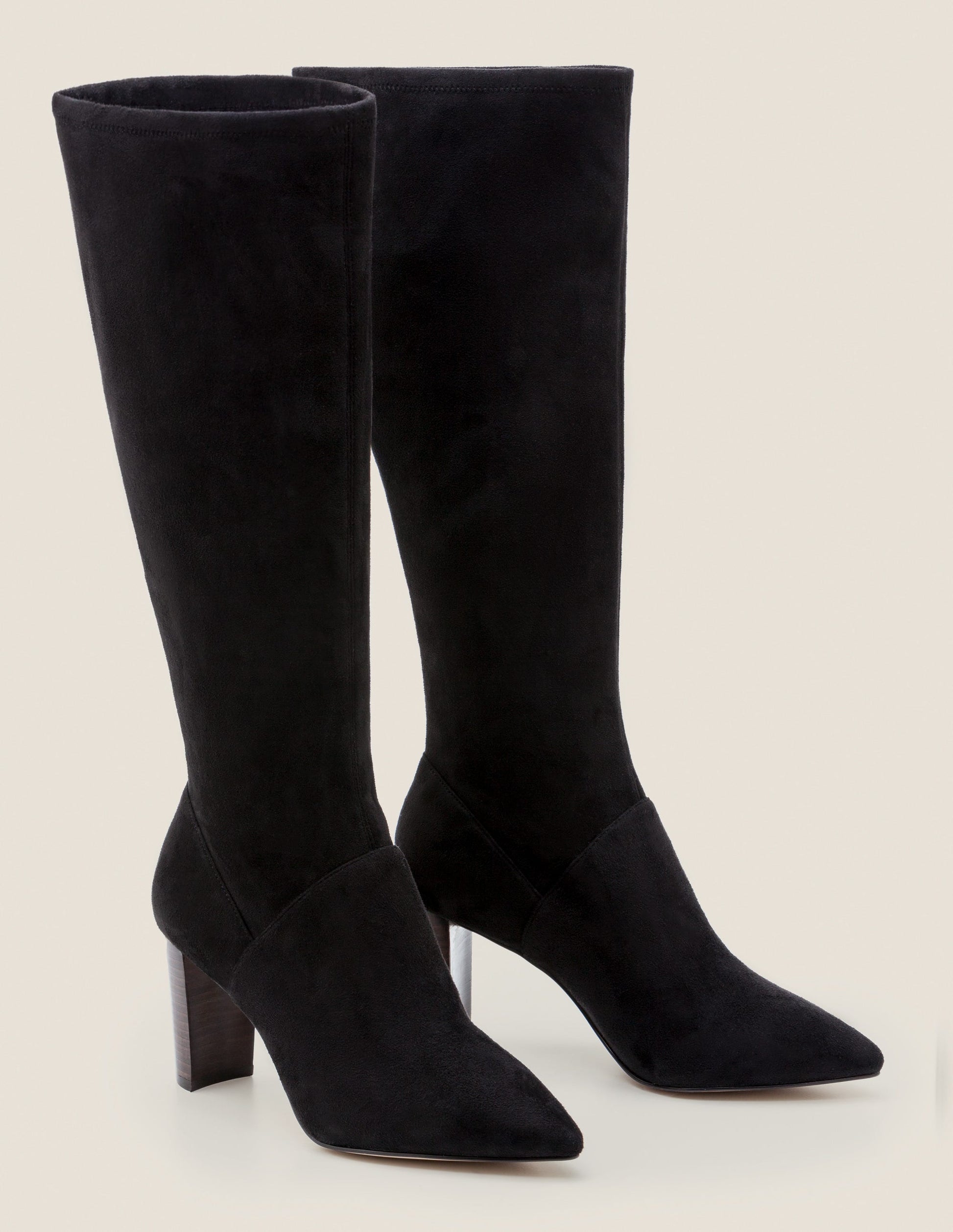 Bottes stretch à bout pointu-Noir-1