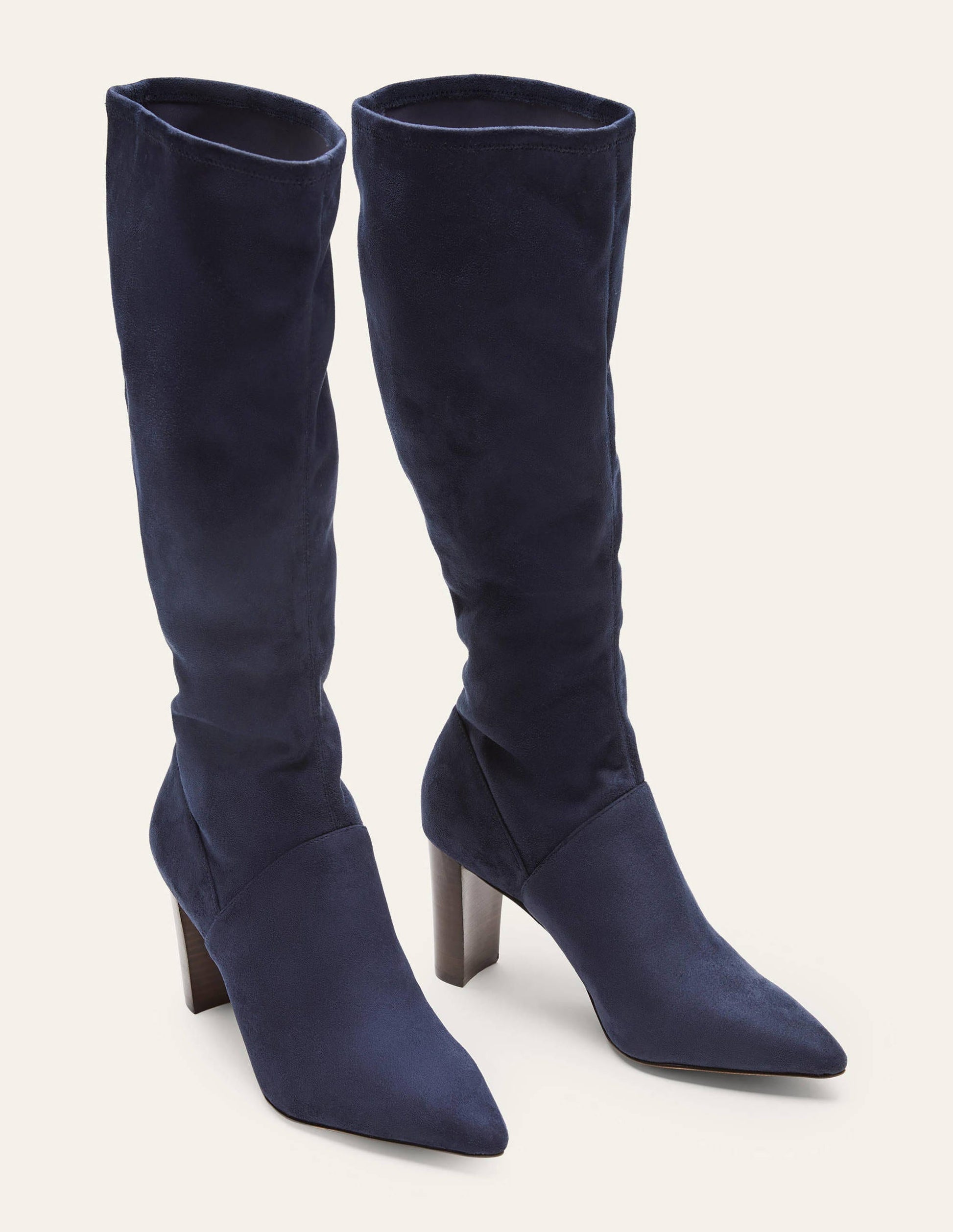 Bottes stretch à bout pointu-Bleu marine-1