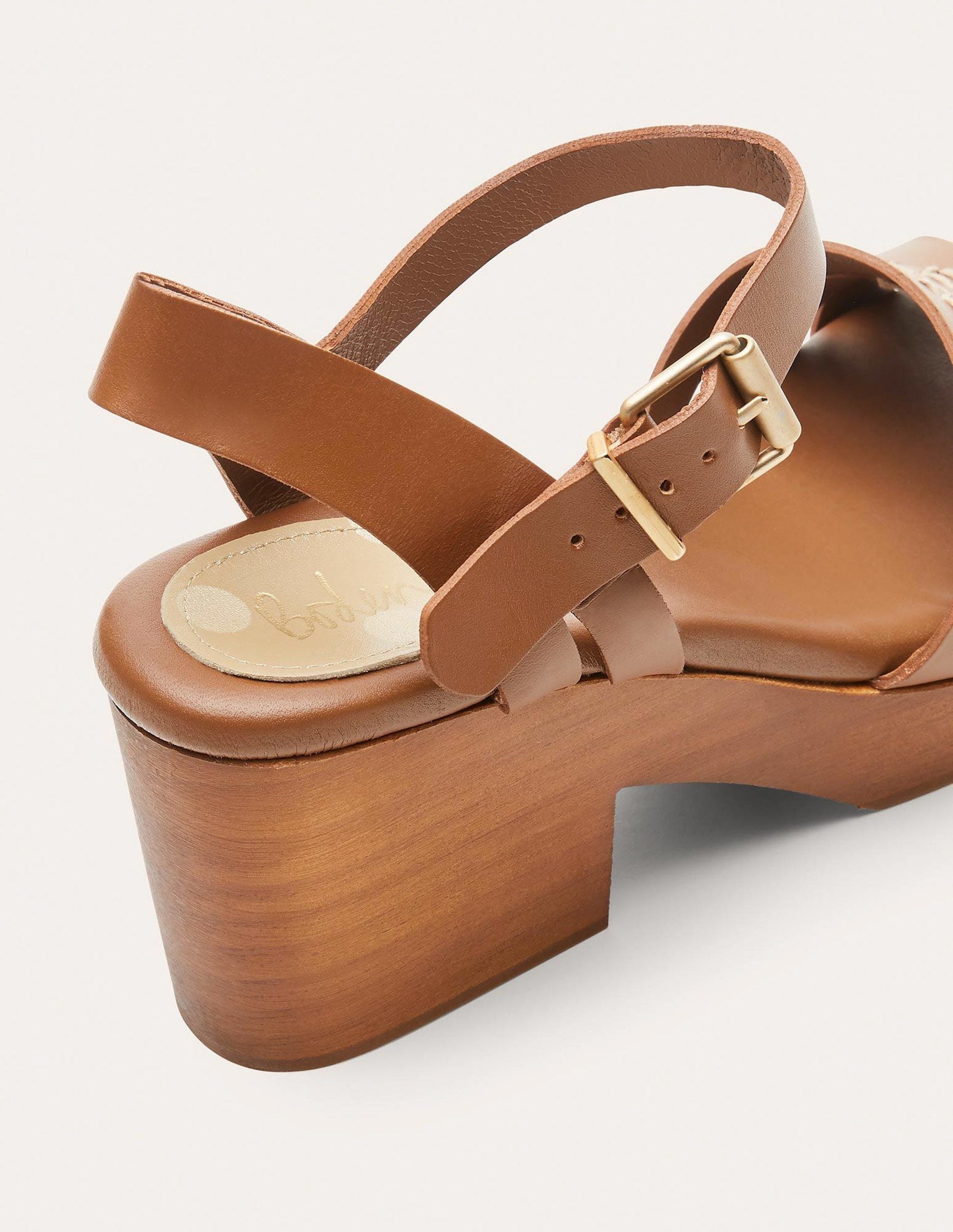 Sandalen-Clogs mit Absatz-Hellbraun-3