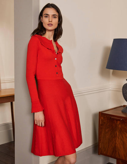 Abercorn Strickkleid-Kirschrot-4