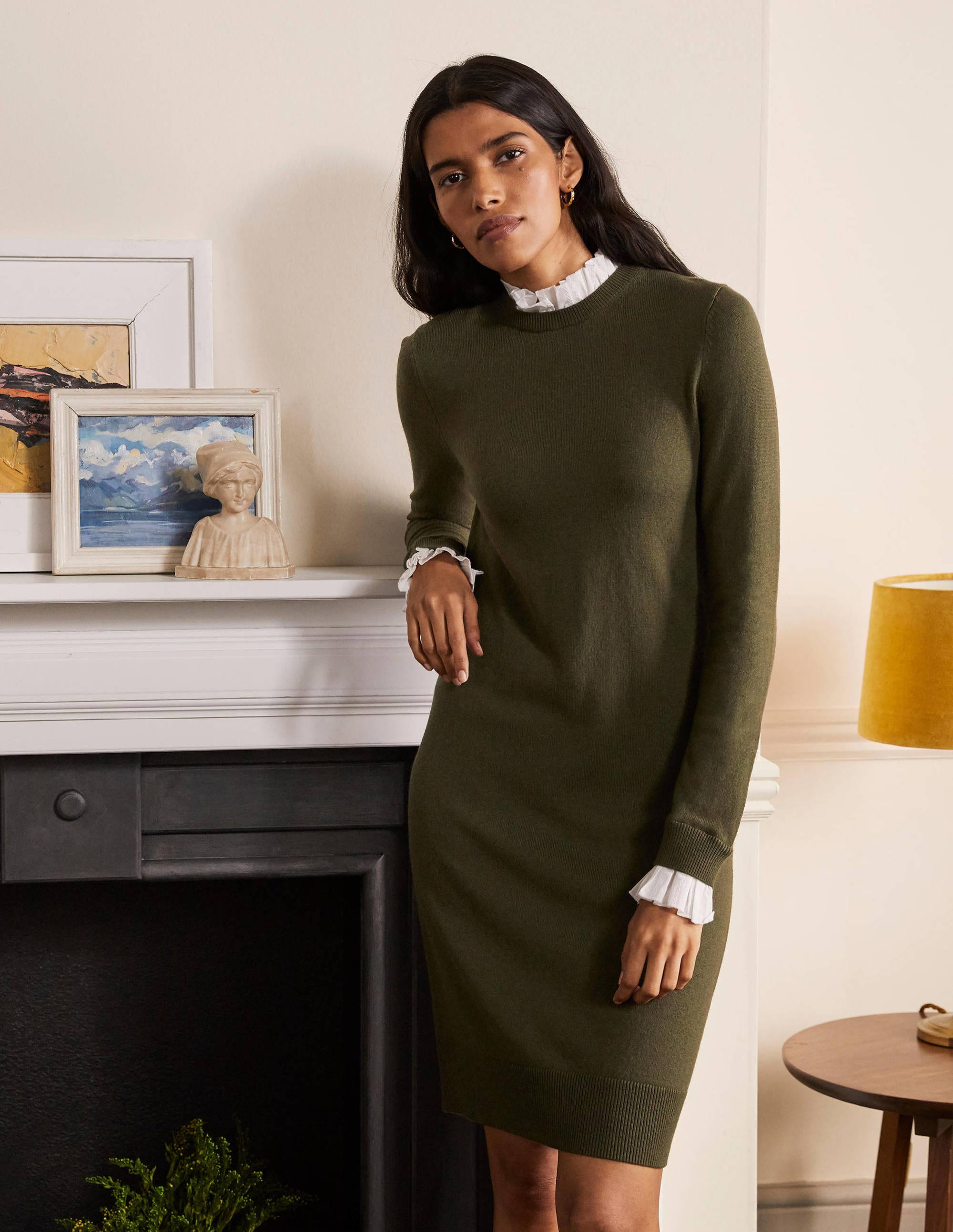 Beatrice Strickkleid-Klassisches Khaki - Image 1