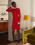 Beatrice Strickkleid-Blazer-Rot