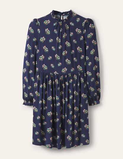 Clara Jerseykleid-Navy, Zarte Vögel-5
