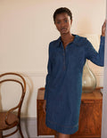 Robe en jean avec col XL-Denim vintage moyen