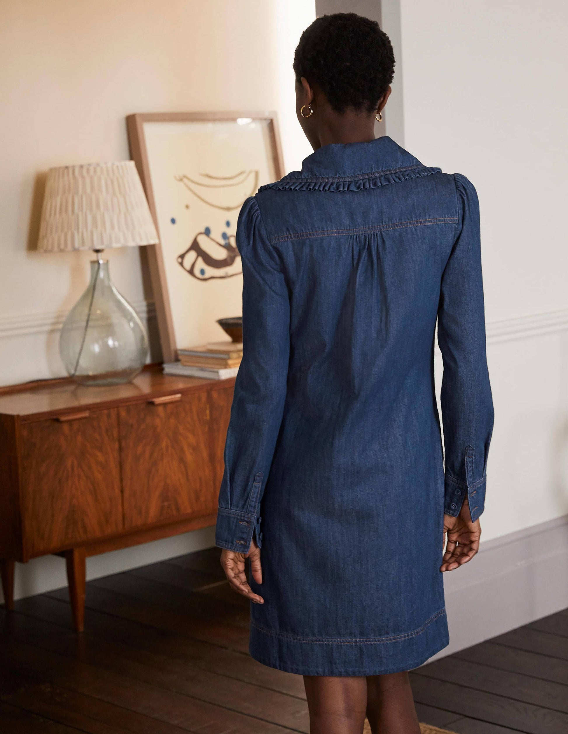 Robe en jean avec col XL-Denim vintage moyen-3