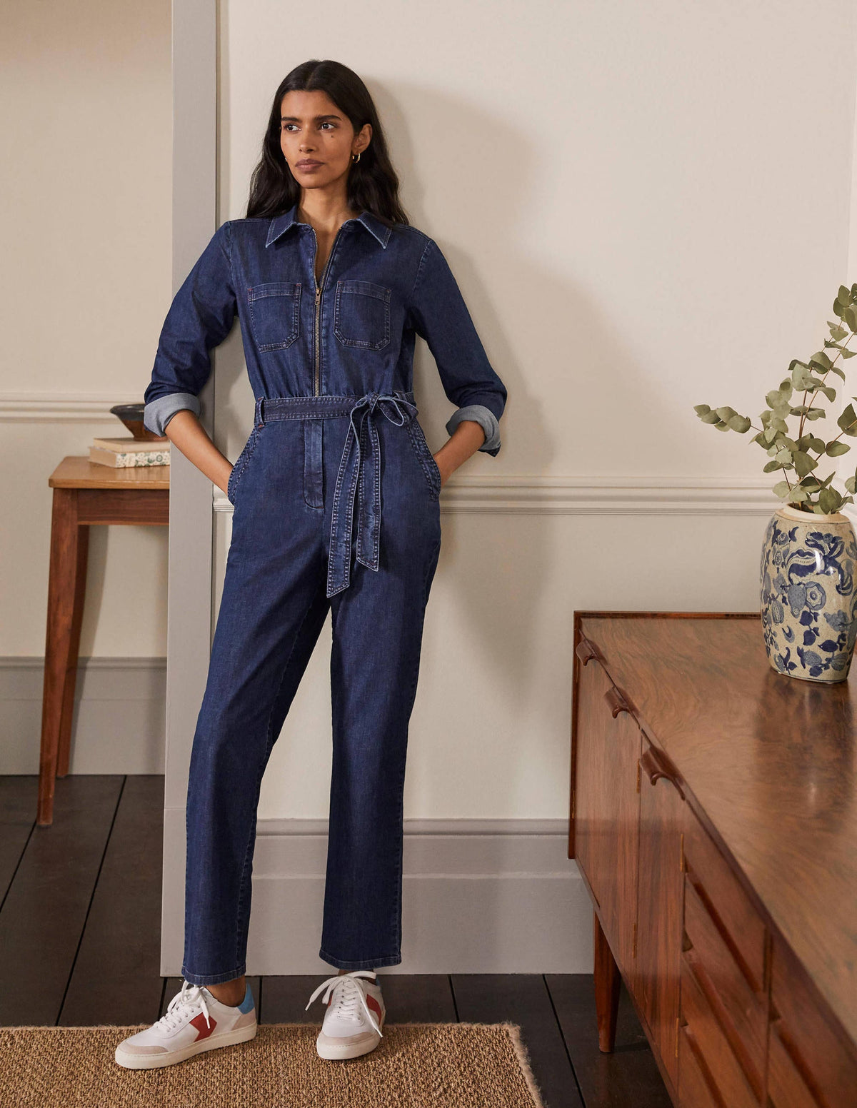 Overall mit durchgehendem Reißverschluss-Dunkles Vintageblau-1