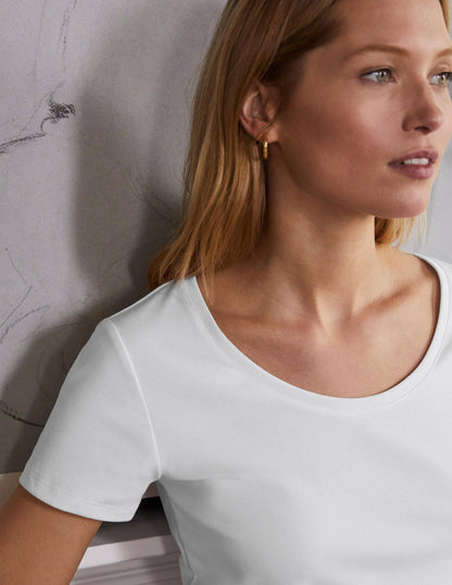 Kurzärmeliges Basic-T-Shirt-Weiß