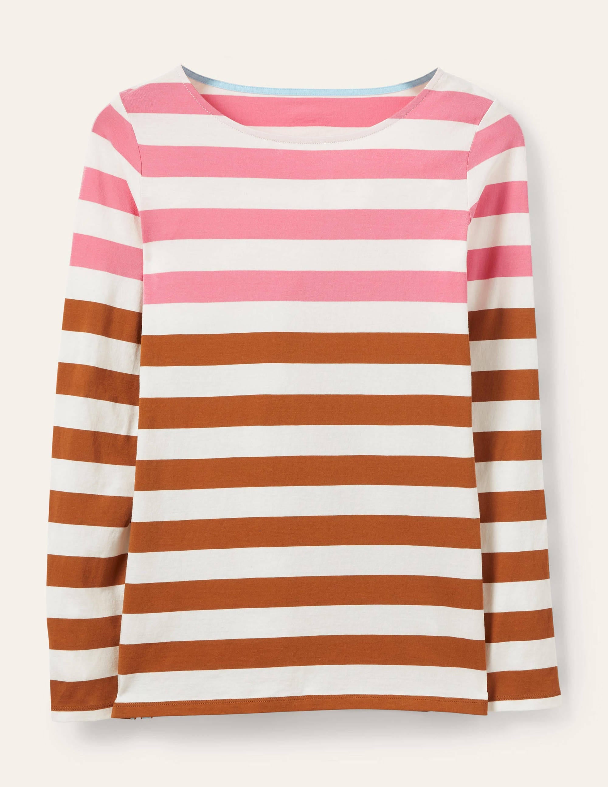 Langärmliges Bretonshirt-Rosa/Roteiche, Gestreift - Image 5