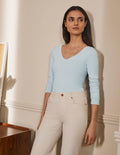 Double Layer V-neck Top-Surf
