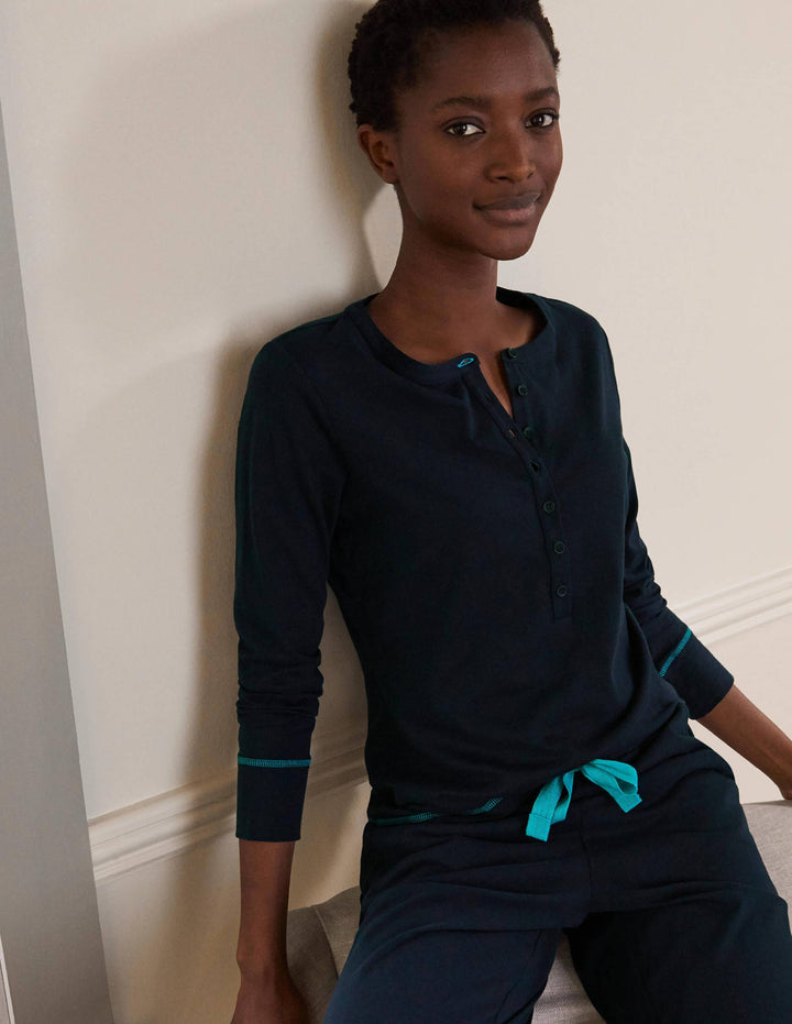 Alba Jersey-Schlafanzugoberteil-Marineblau