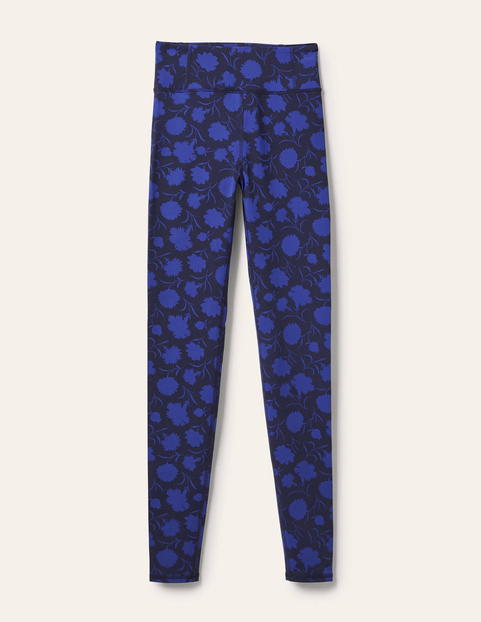 Leggings mit hohem Bund-Persischblau, Knospen mit Blättern-5