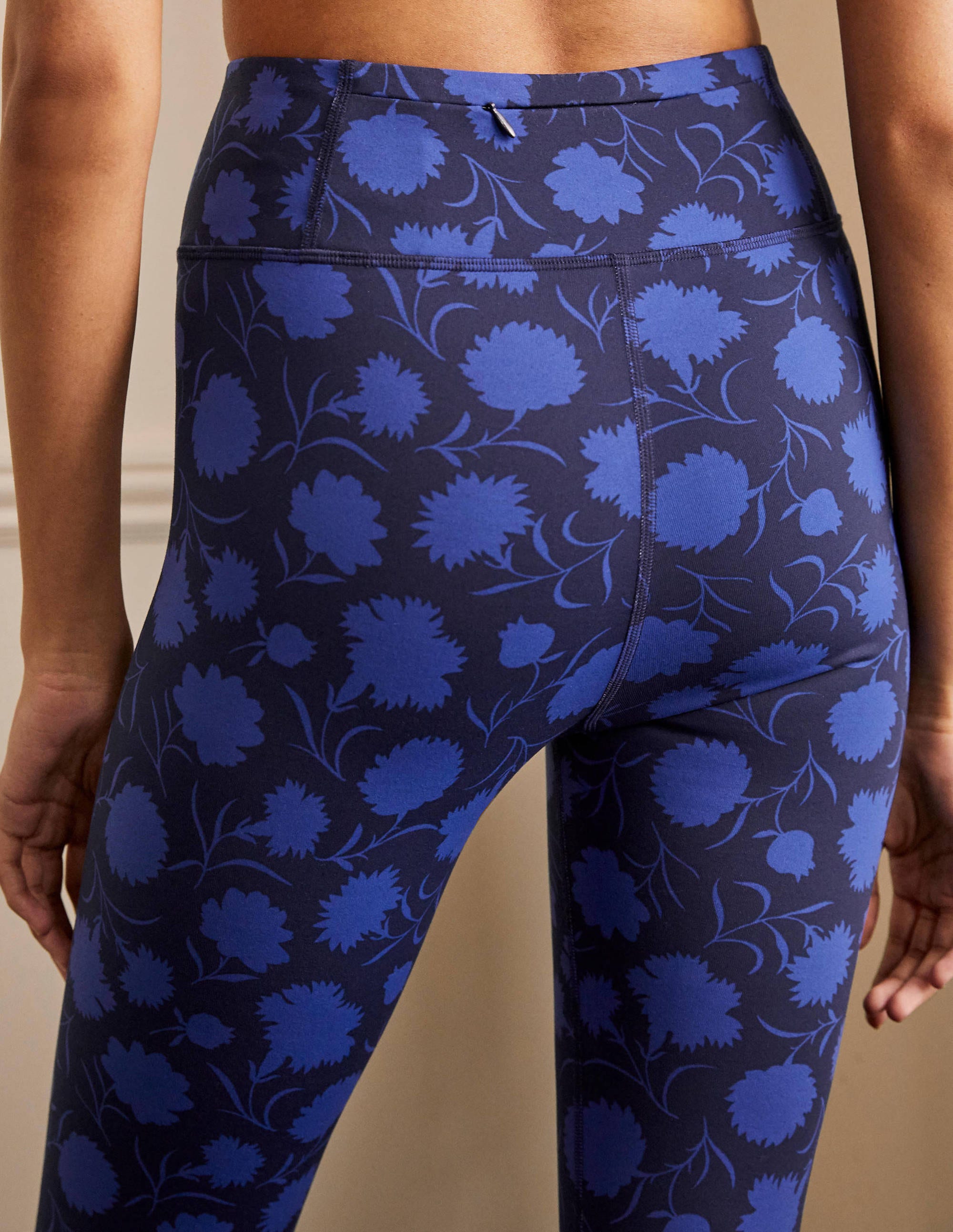 Leggings mit hohem Bund-Persischblau, Knospen mit Blättern - Image 2