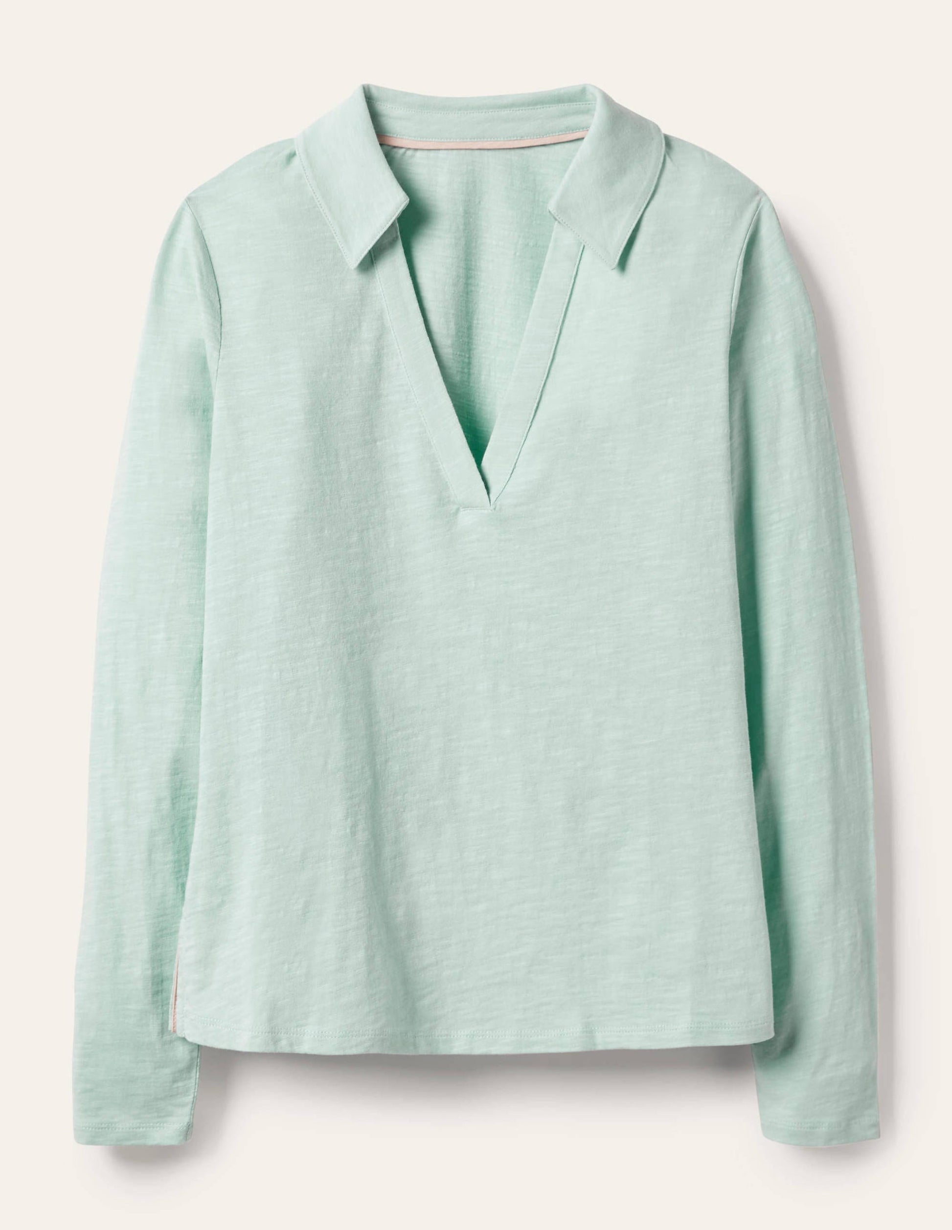 Le T-shirt à col cranté en coton-Eau douce-5