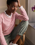 Holly Sweatshirt aus Jersey-Milkshake/Vintage-Kirsche