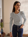Imogen Bretonshirt-Naturweiß/Navy