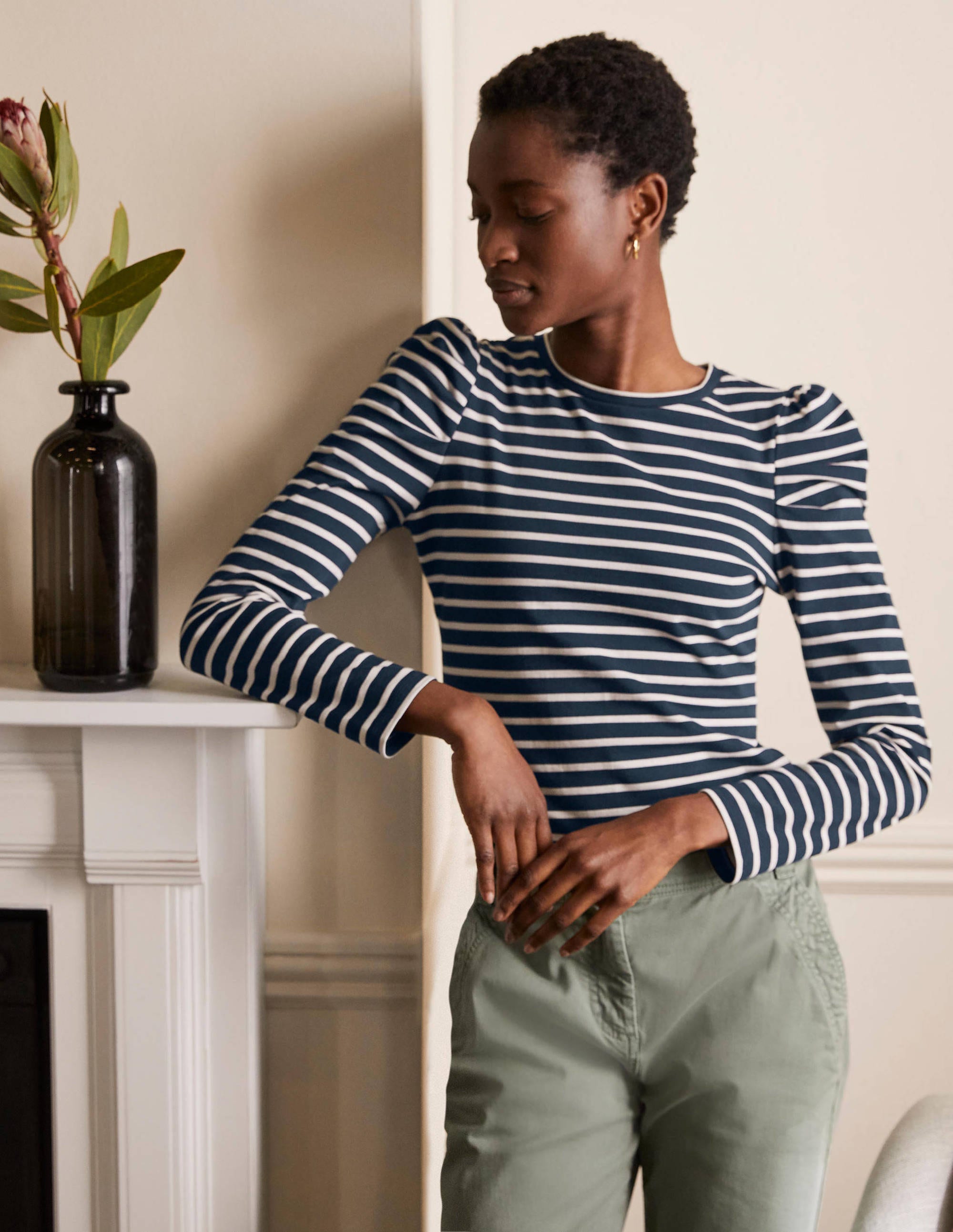 Imogen Breton-Navy/ Ivory - Image 1