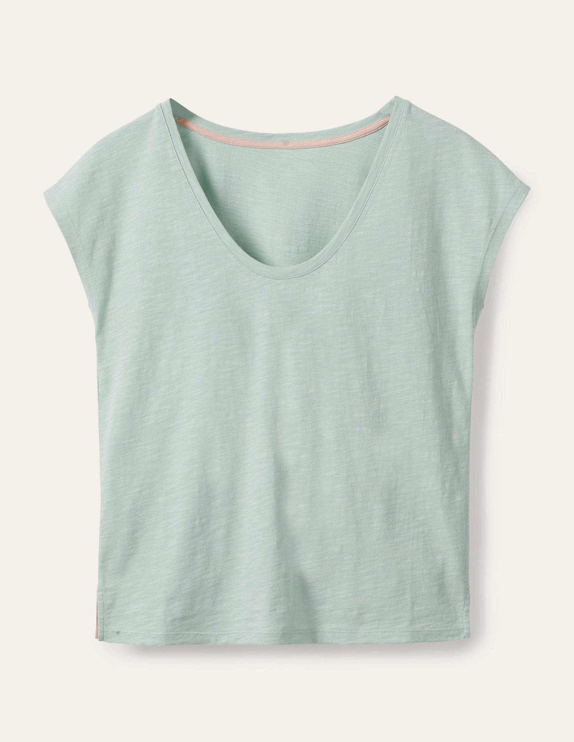 Le T-shirt à col V arrondi en coton-Eau douce-5