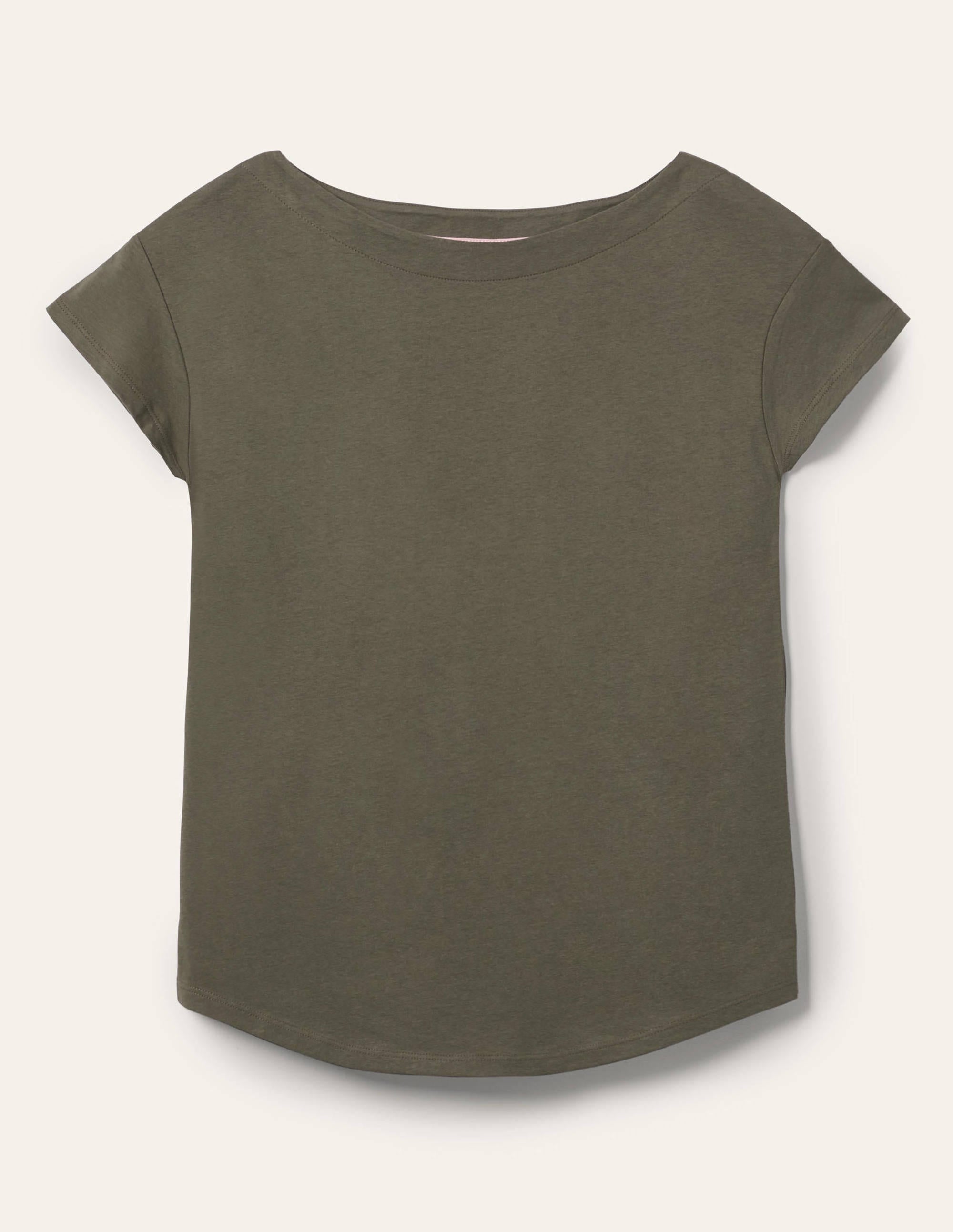 Superweiches T-Shirt mit U-Boot-Ausschnitt-Klassisches Khaki - Image 5