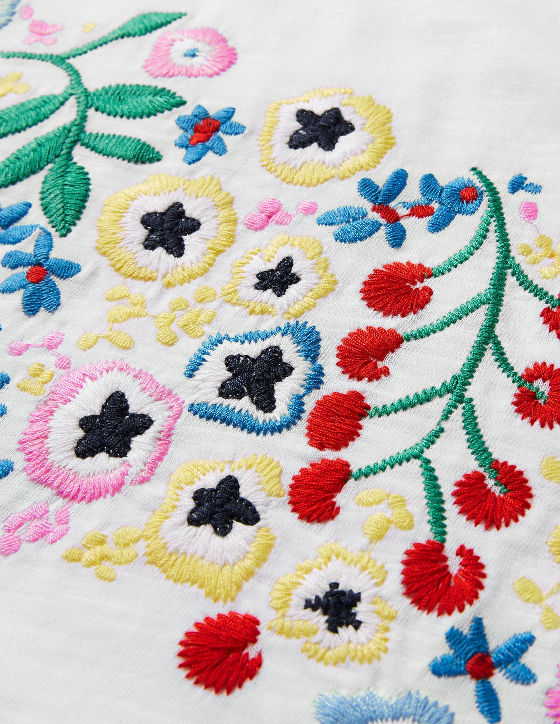 Lena Jersey-T-Shirt mit Stickerei-Weiß/Bunt, Blumenstickerei-7