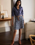 Julie Skirt-French Navy, Falling Bud