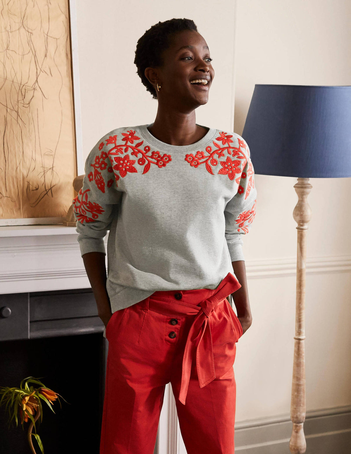 Jasmine Sweatshirt-Grau Meliert-4