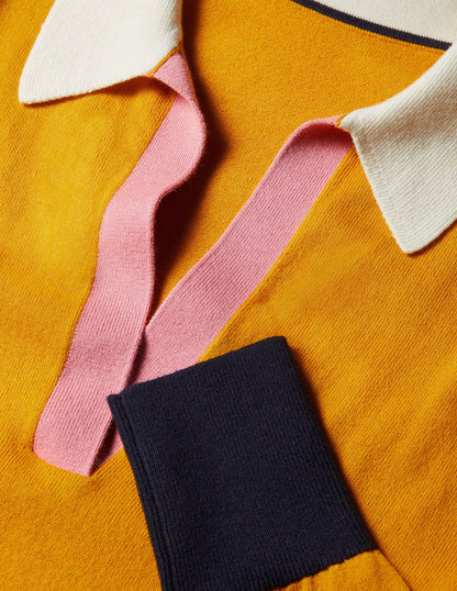 Pullover mit Kragen-Sonnengelb