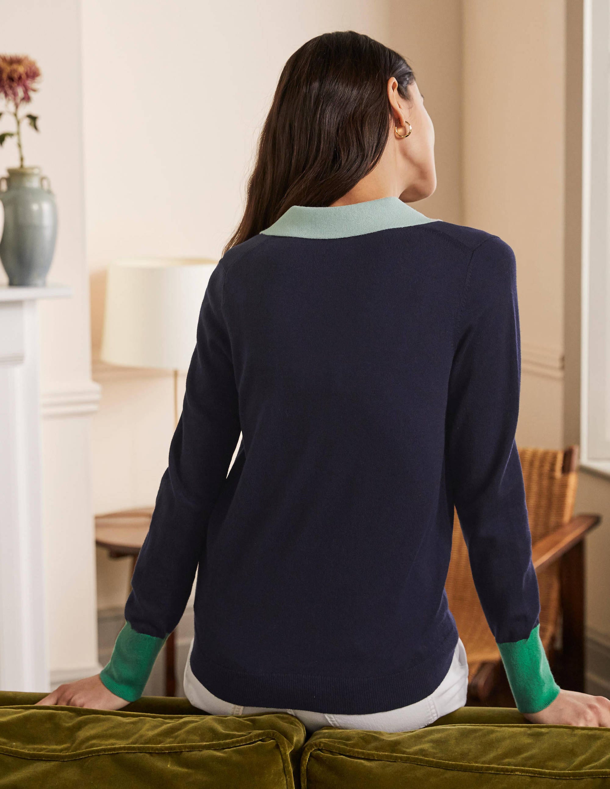 Pull avec col-Bleu marine - Image 3